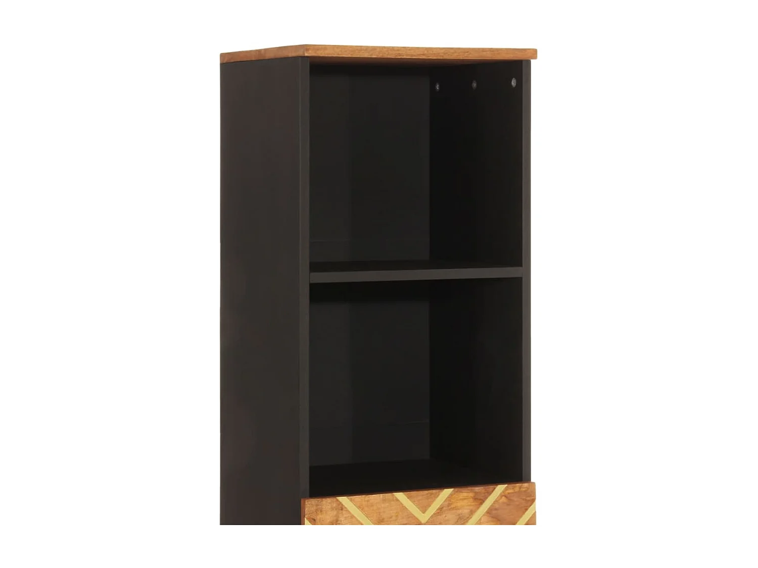 Mueble de baño madera maciza mango marrón negro 38x33,5x160 cm