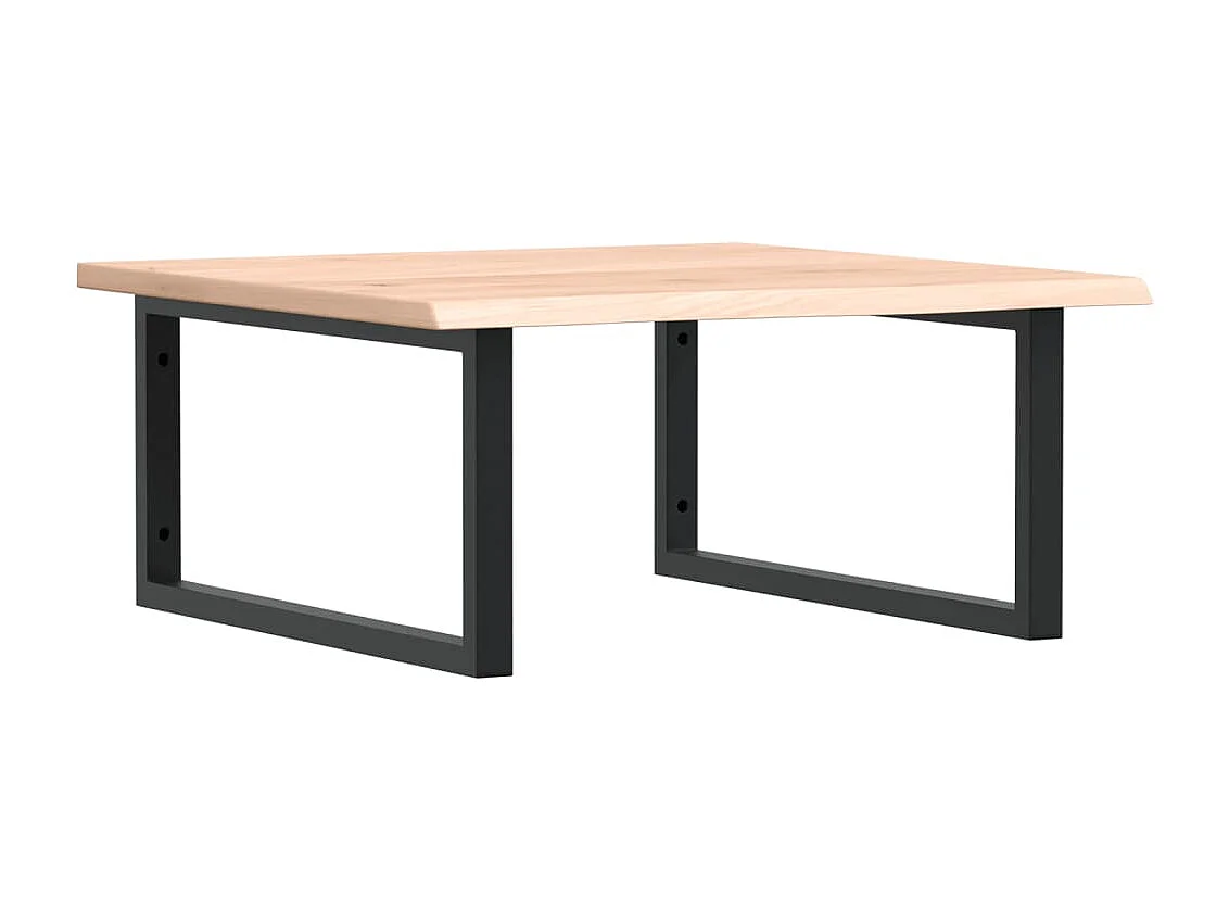 Étagère de vasque murale acier et bois de chêne massif