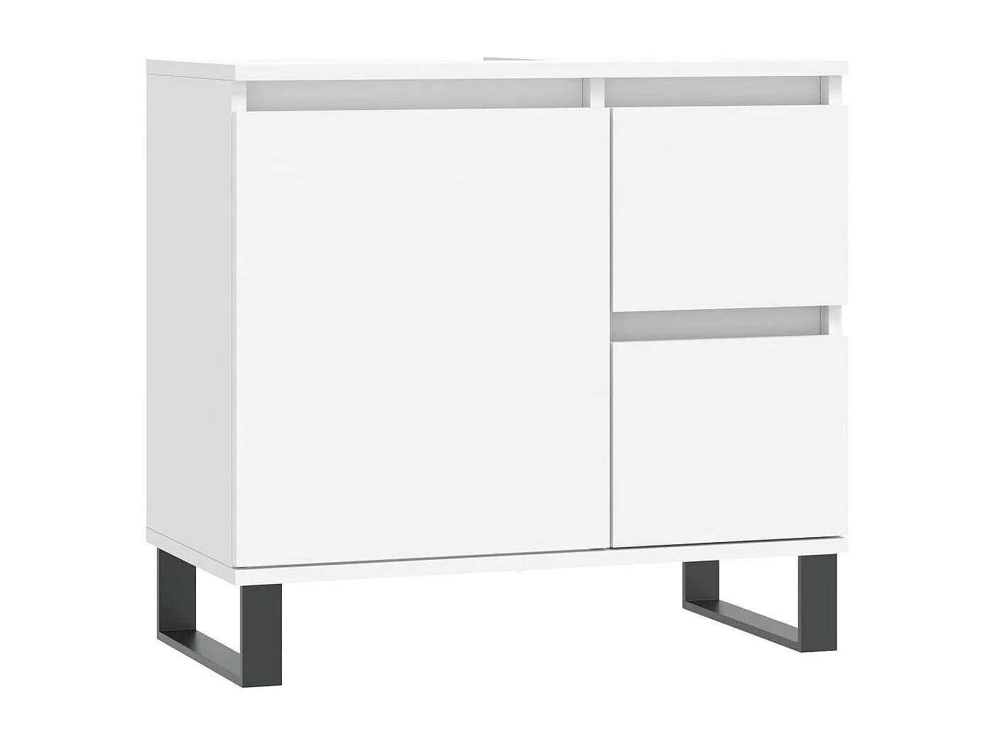 Armario de baño madera contrachapada blanco 65x33x60 cm