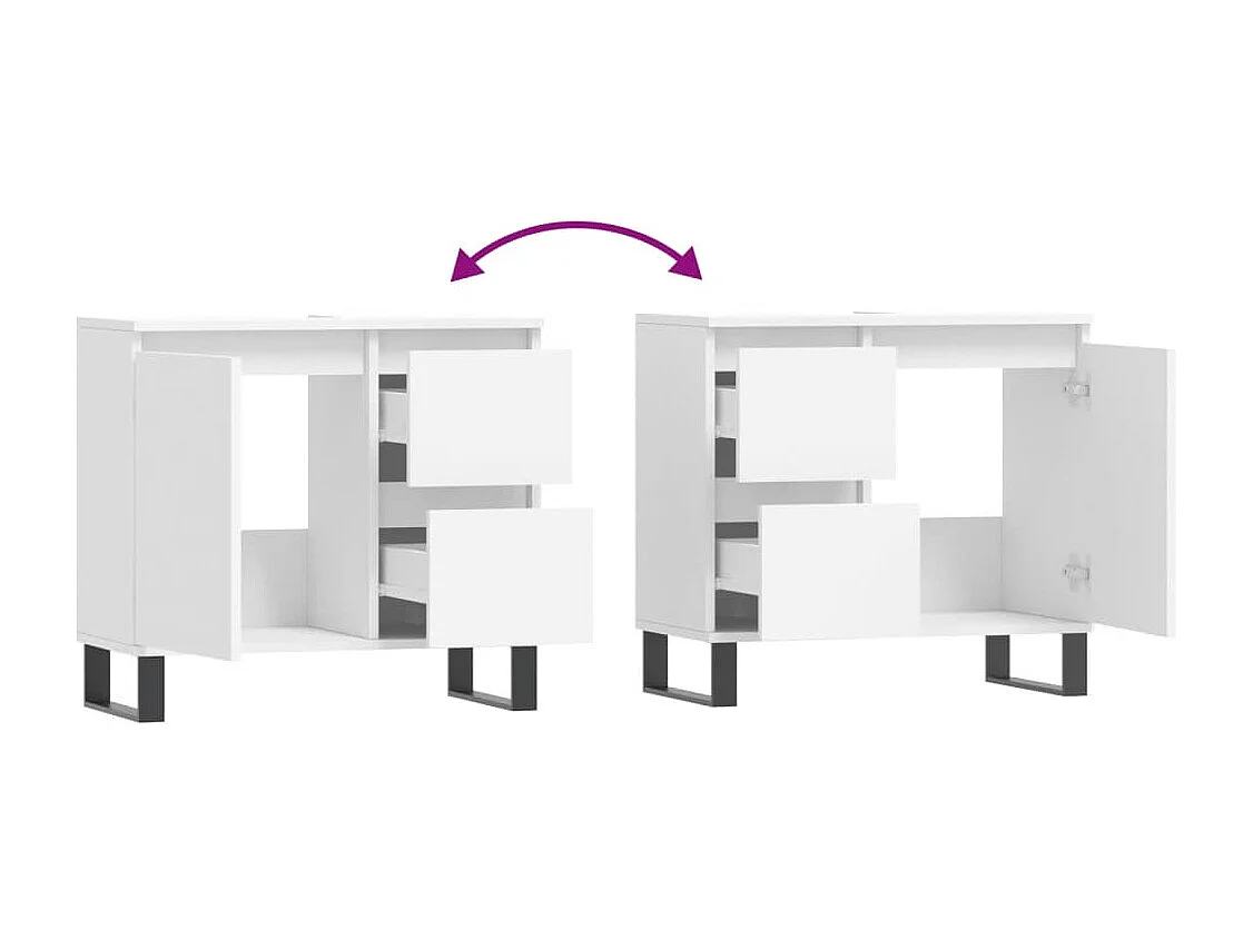 Armoire de salle de bain blanc 65x33x60 cm bois d'ingénierie