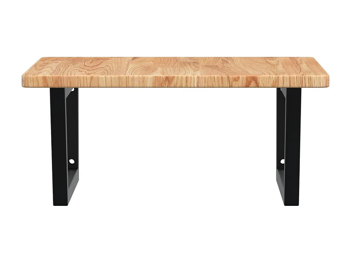 Estante de lavabo de pared de acero y madera maciza de roble