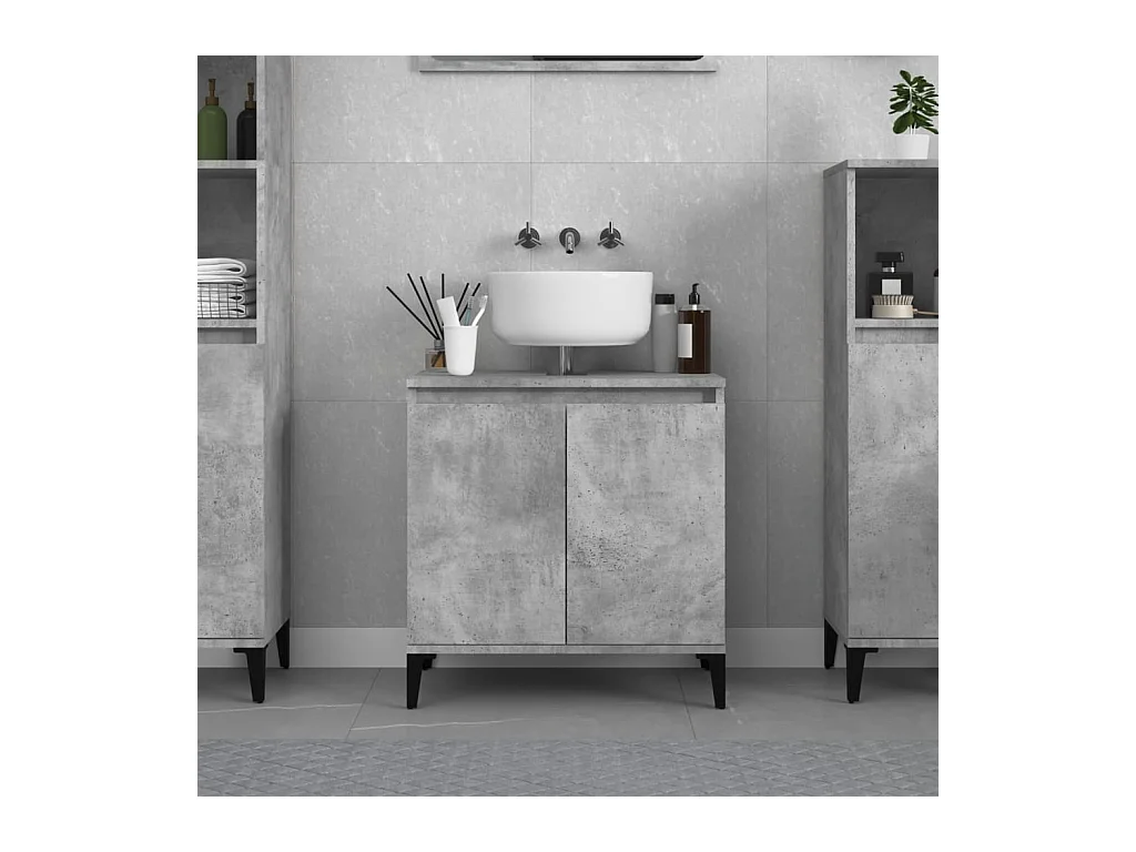 Meuble d'évier gris béton 58x33x60 cm bois d'ingénierie