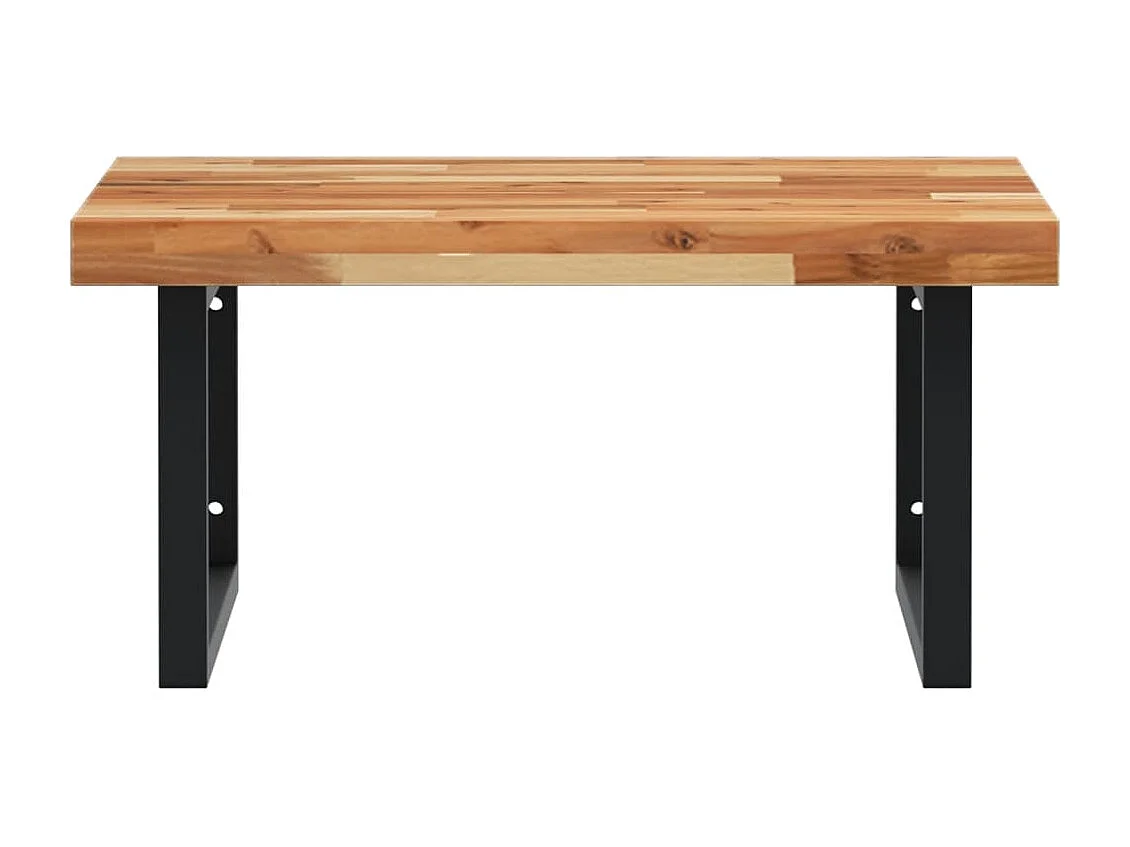 Waschbeckenregal Wandmontage Stahl und Akazienholz