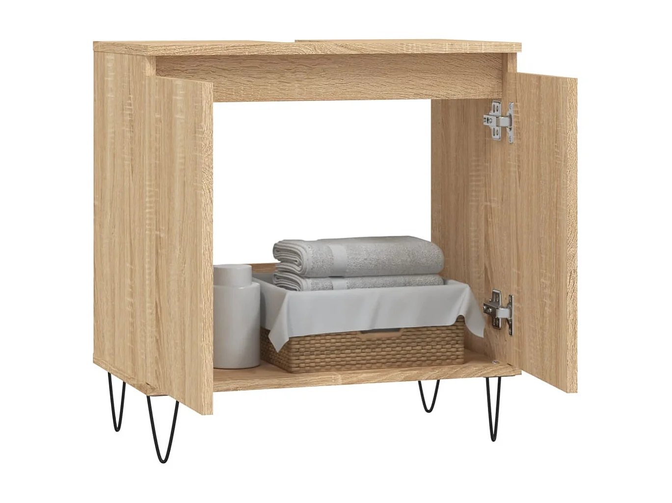 Armoire de bain chêne sonoma 58x33x60 cm bois d'ingénierie