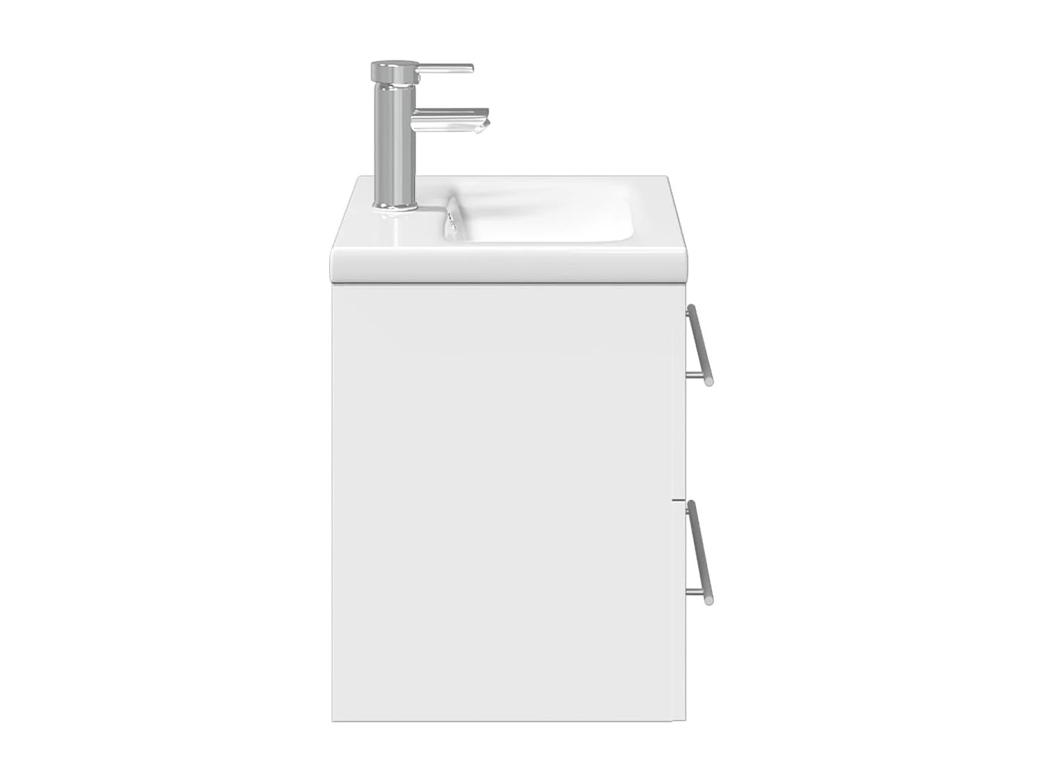 Armoire lavabo de salle de bain avec bassin intégré blanc