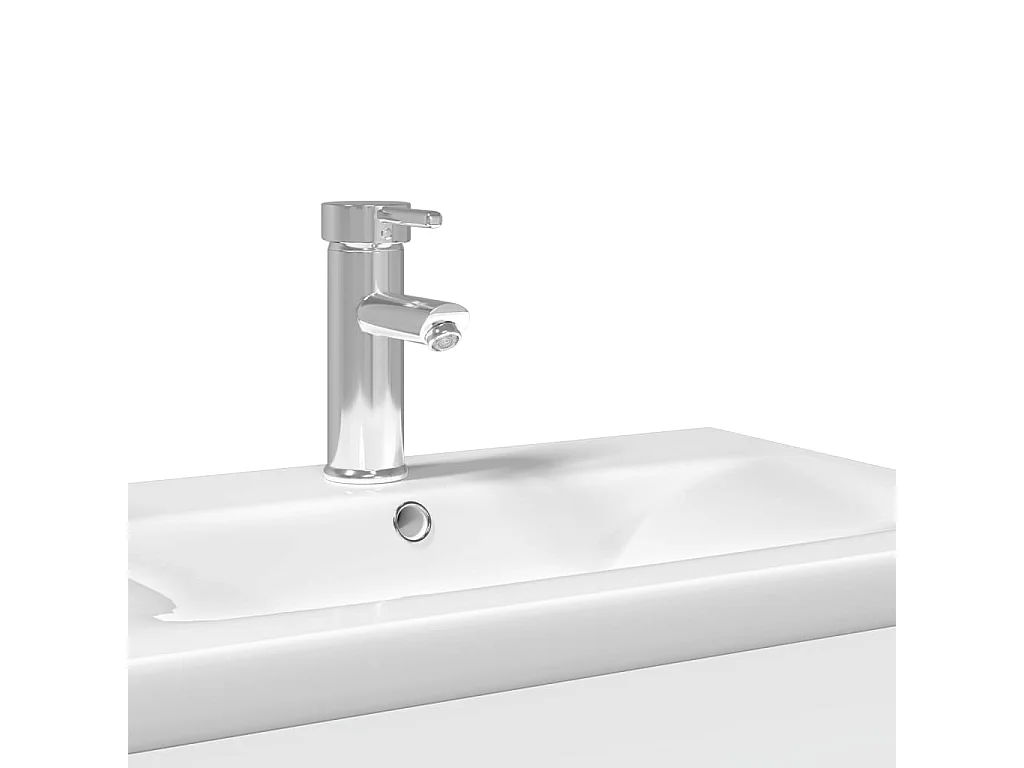 Armoire lavabo de salle de bain avec bassin intégré blanc