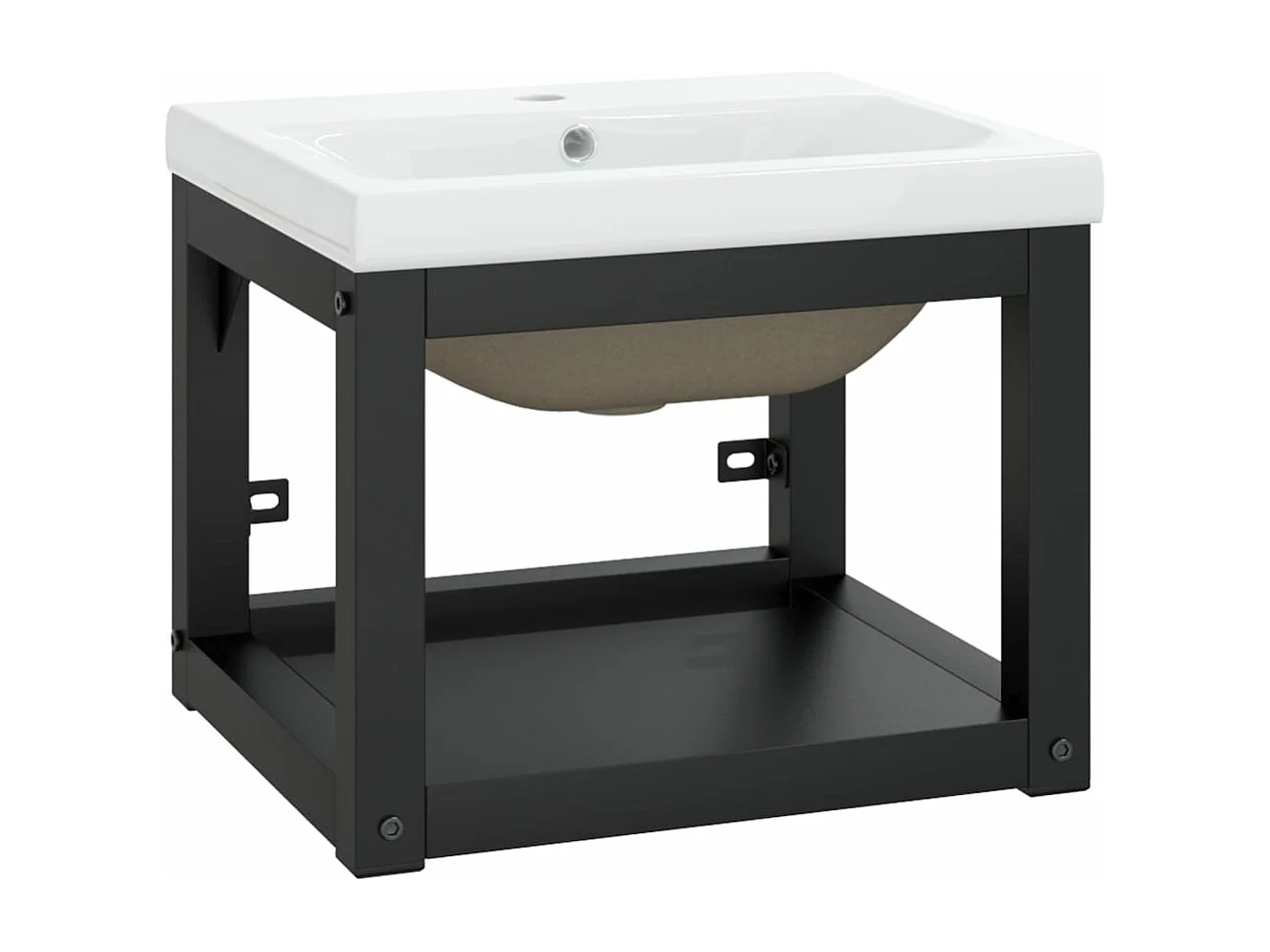 Cadre de lavabo de salle de bain vasque à encastrer Noir Fer