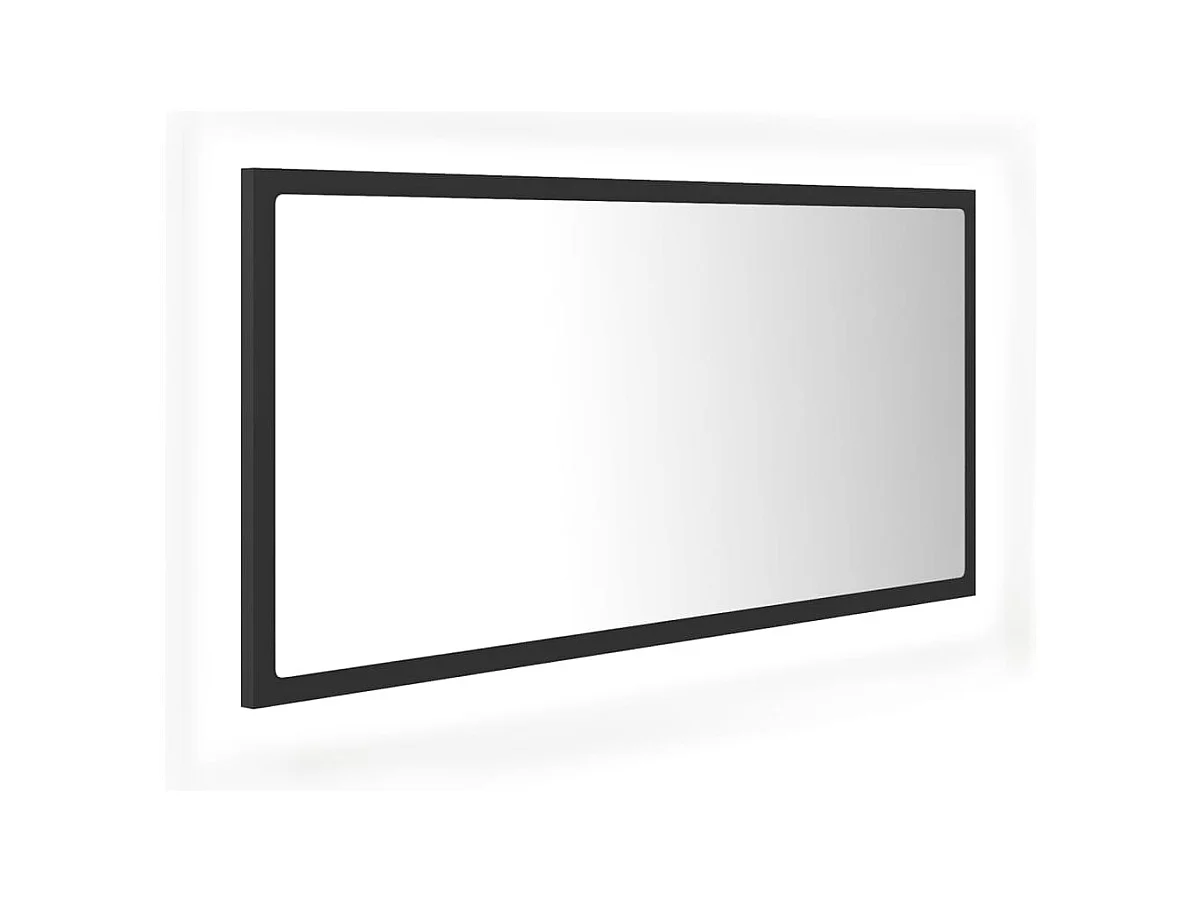 Miroir à LED de salle de bain Gris 90x8,5x37 cm Acrylique