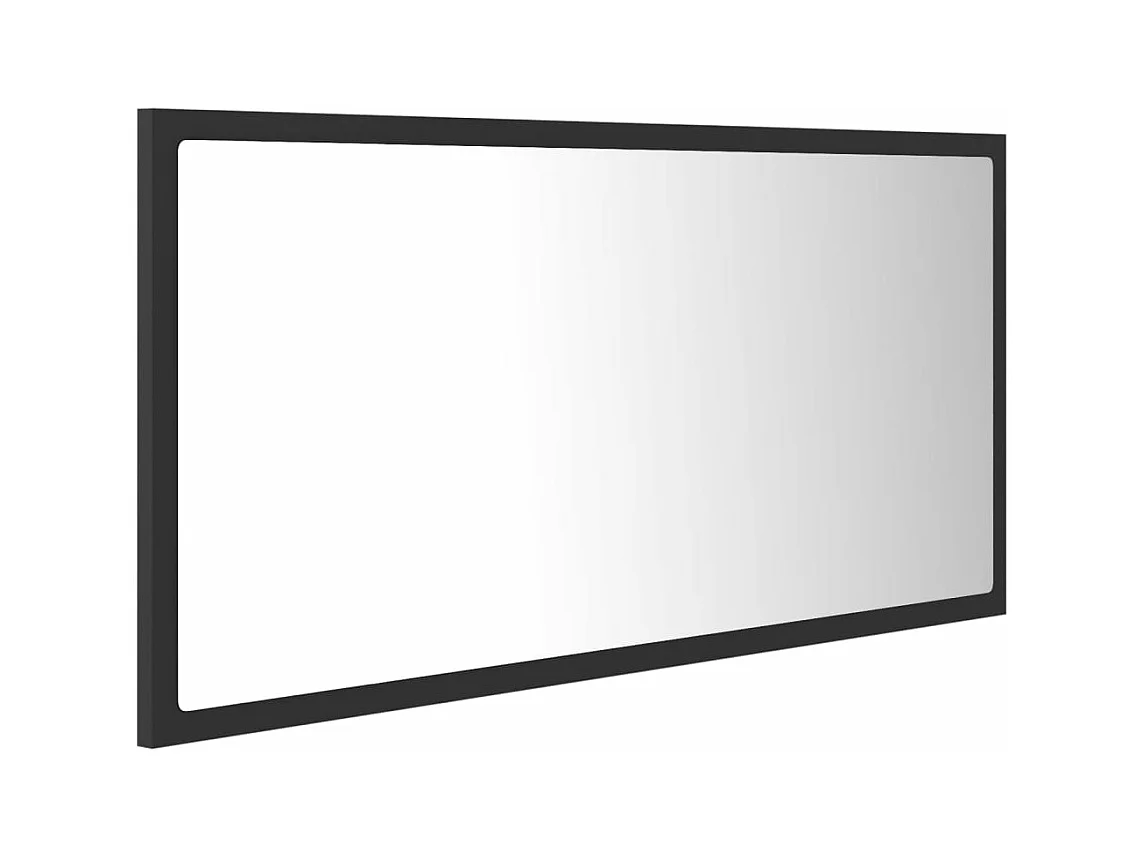 Miroir à LED de salle de bain Gris 90x8,5x37 cm Acrylique