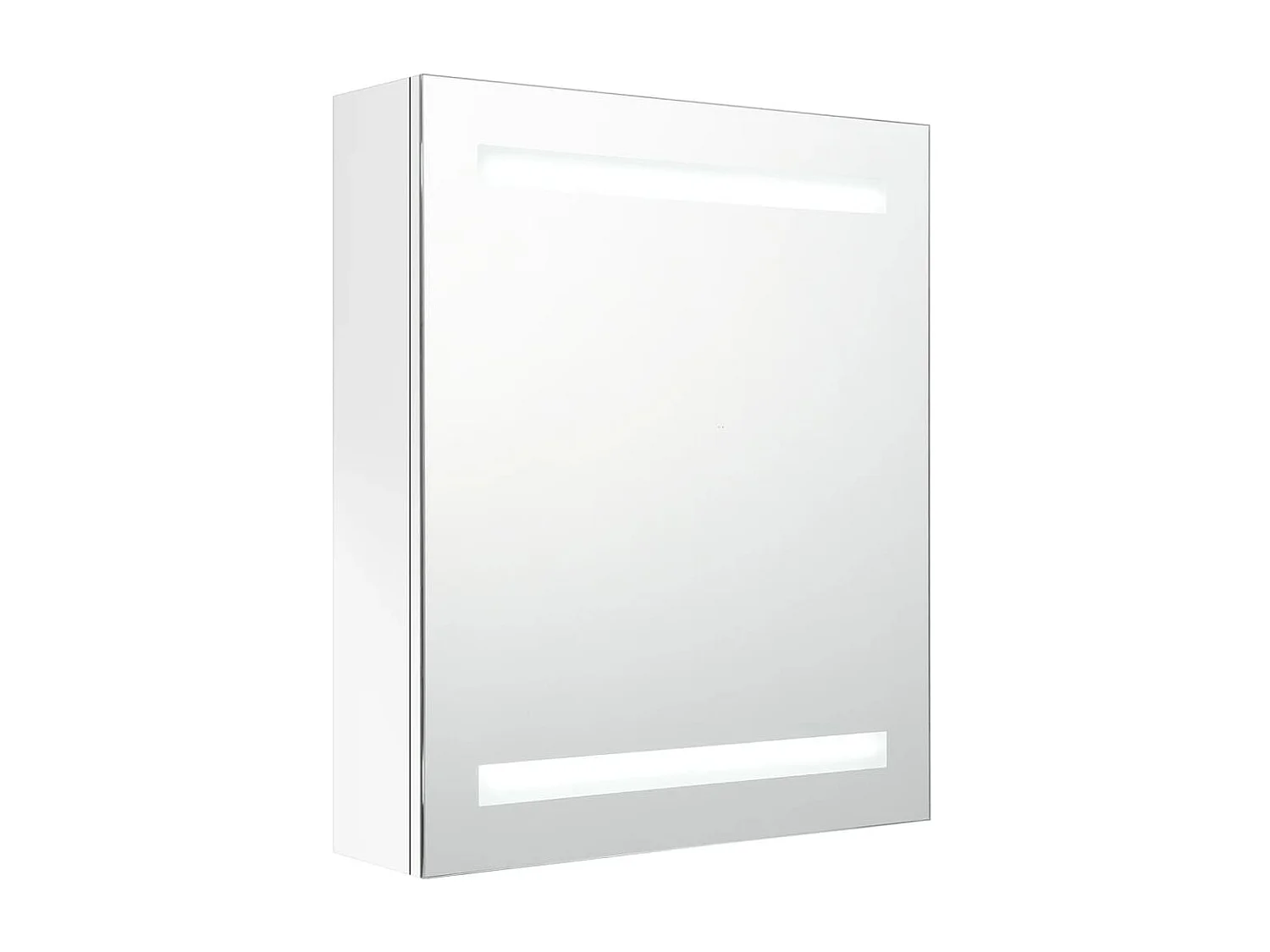 LED-Bad-Spiegelschrank Glänzendes Weiß 50x14x60 cm