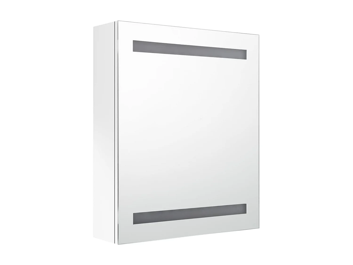 LED-Bad-Spiegelschrank Glänzendes Weiß 50x14x60 cm