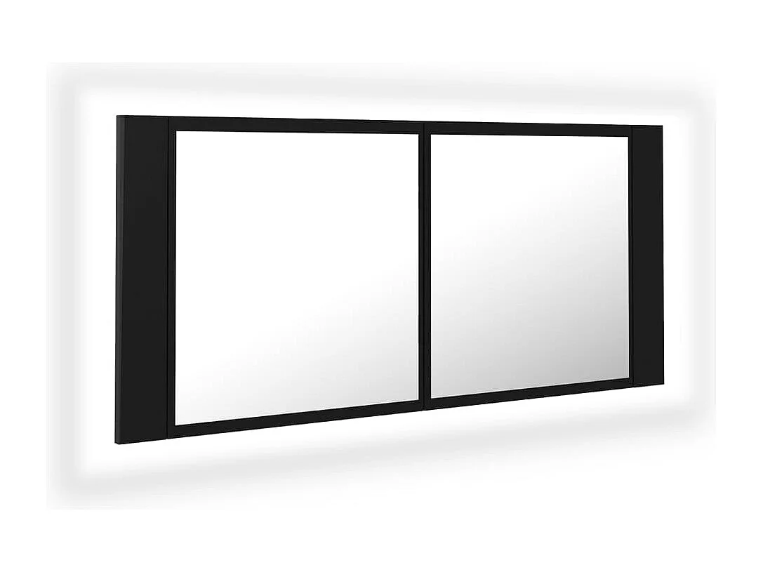 Armoire à miroir de salle de bain LED Noir 100x12x45 Acrylique