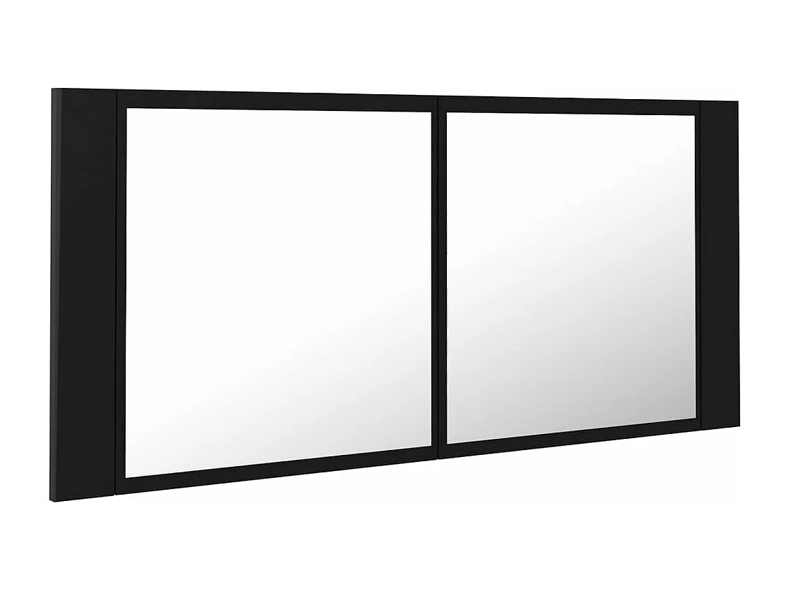Armoire à miroir de salle de bain LED Noir 100x12x45 Acrylique
