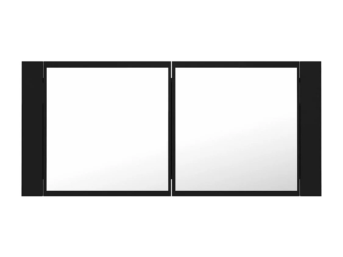Armoire à miroir de salle de bain LED Noir 100x12x45 Acrylique