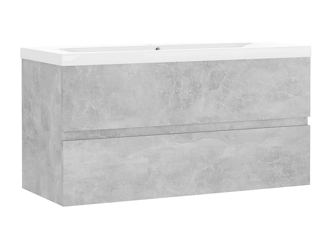 Mobile con Lavabo Integrato Grigio Cemento in Legno Multistrato