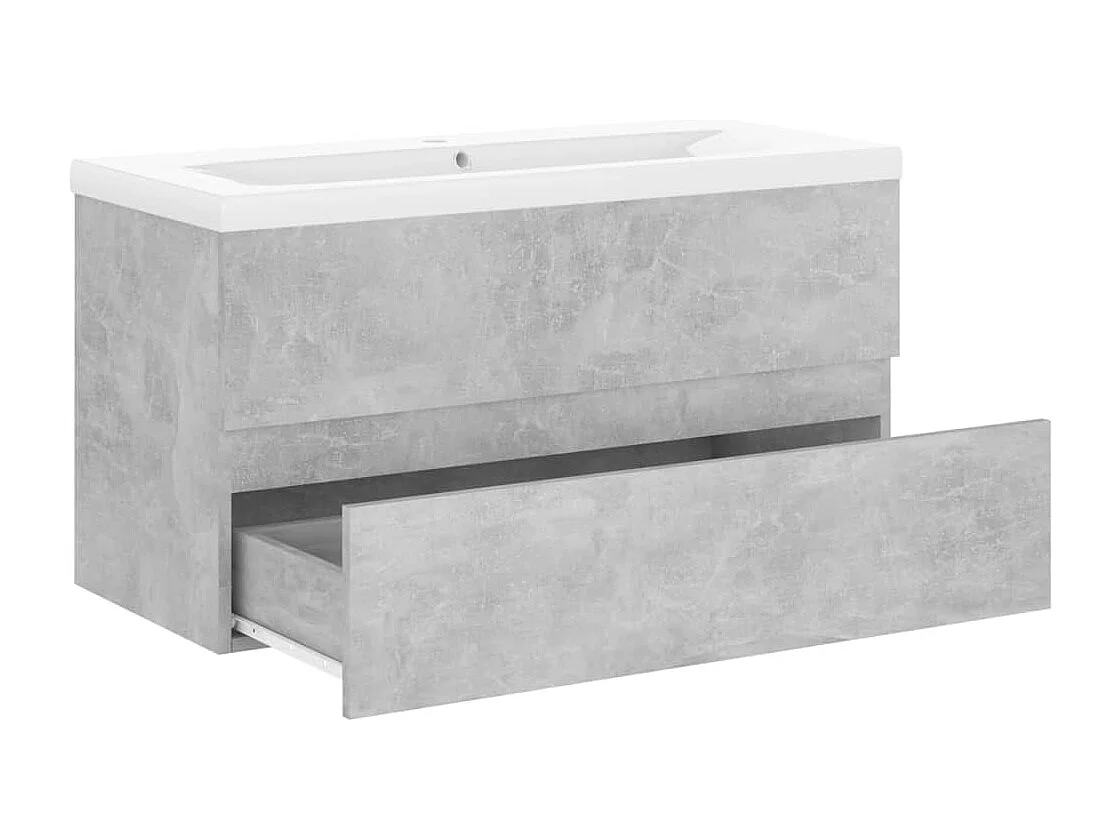 Mobile con Lavabo Integrato Grigio Cemento in Legno Multistrato