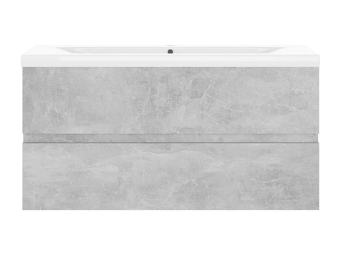 Mobile con Lavabo Integrato Grigio Cemento in Legno Multistrato