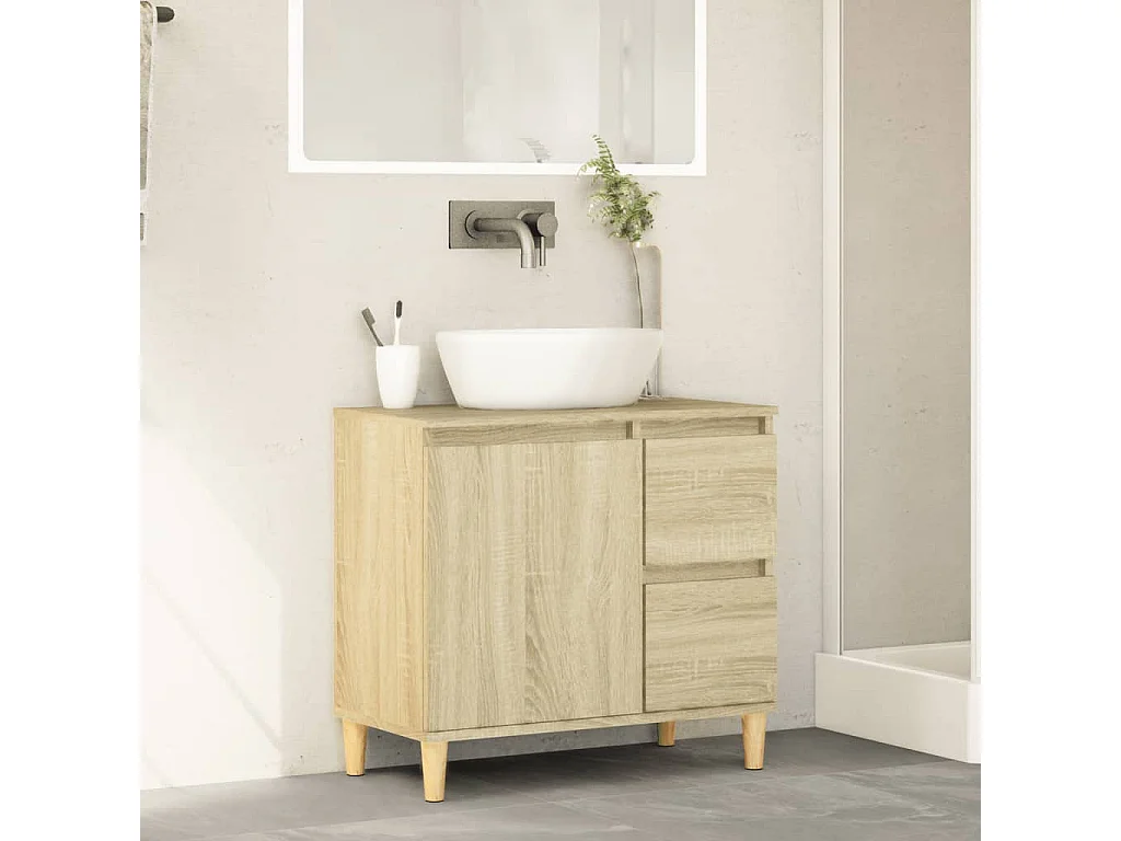 Armoire salle de bain chêne sonoma 65x33x60 cm