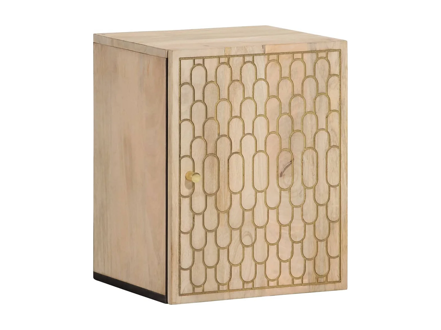 Armoire de salle de bain murale 38x33x48cm bois massif manguier