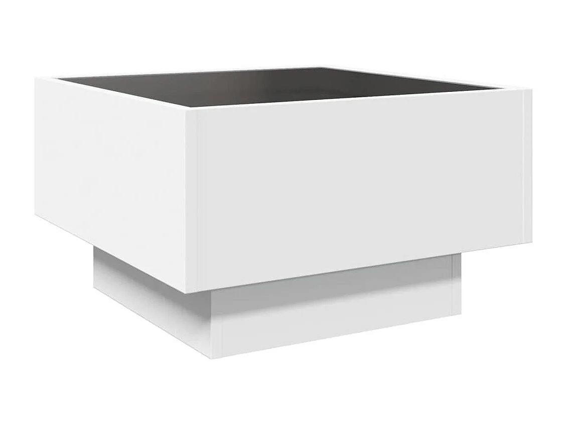 Table basse avec LED blanc 50x50x30 cm bois d'ingénierie
