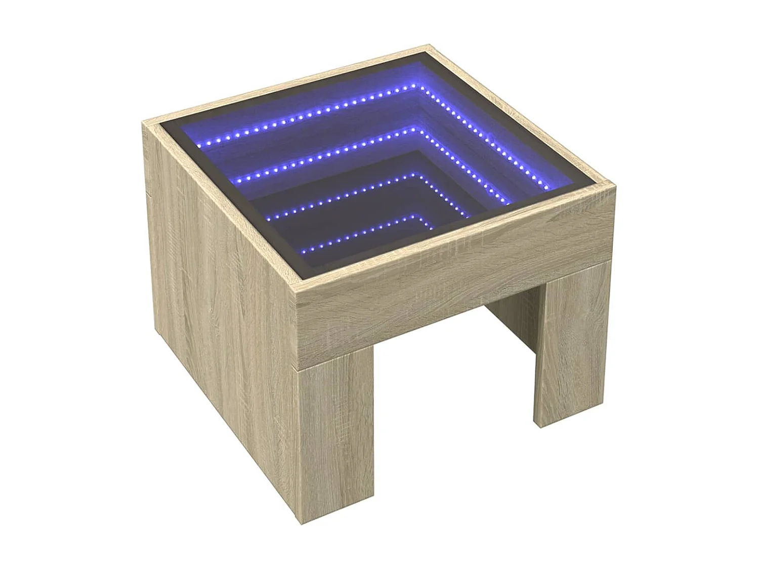 Mesa de centro con Infinity LED roble Sonoma 40x40x30 cm