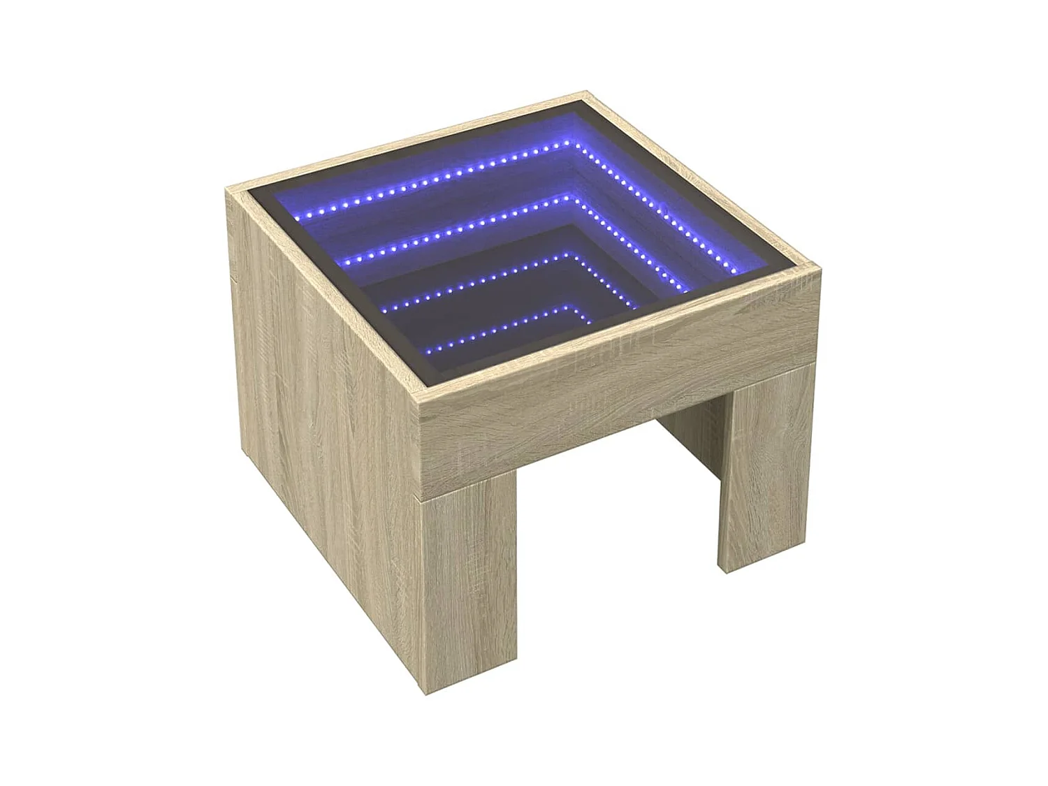 Table basse avec LED infini chêne sonoma 40x40x30 cm
