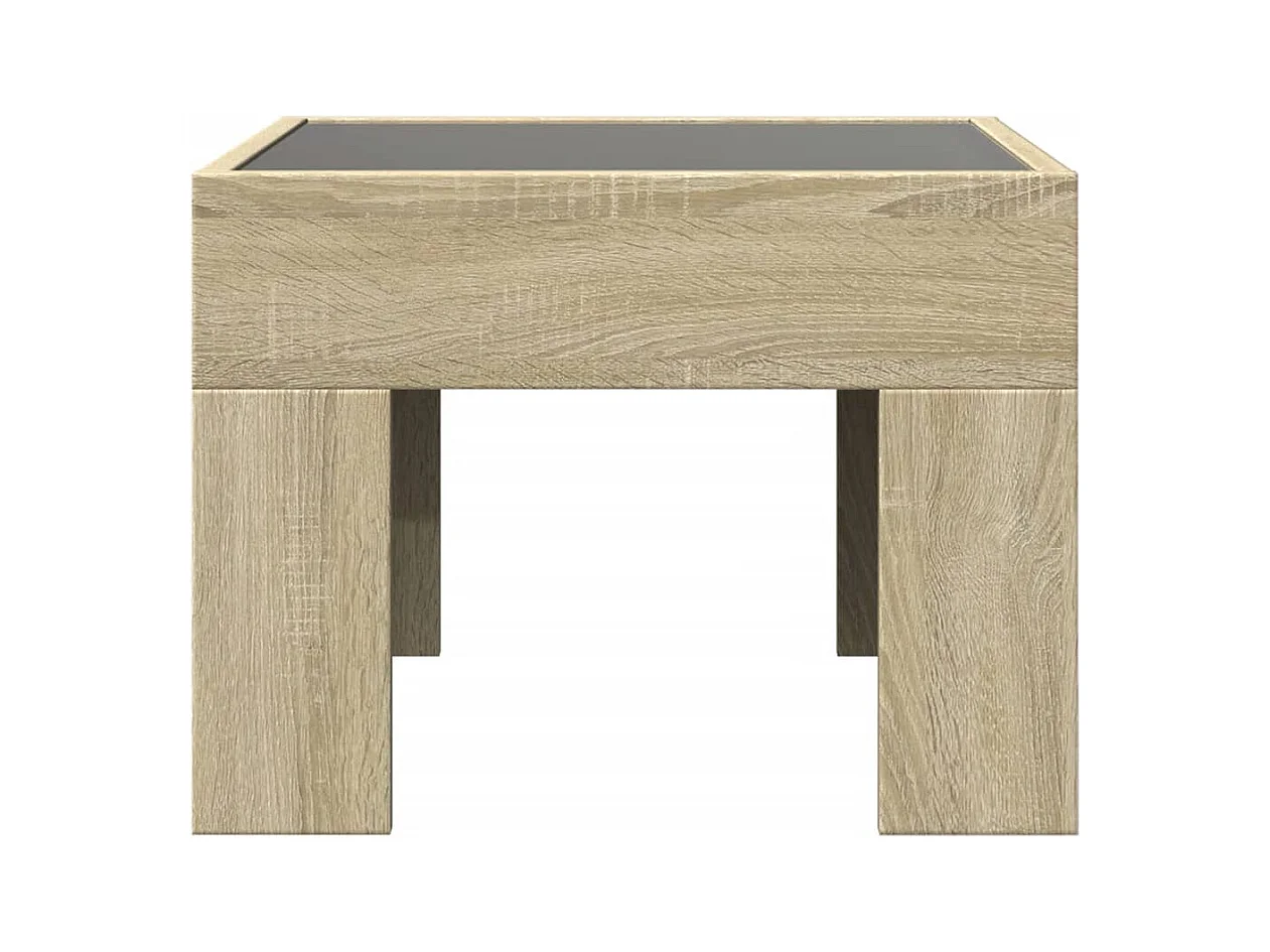 Table basse avec LED infini chêne sonoma 40x40x30 cm