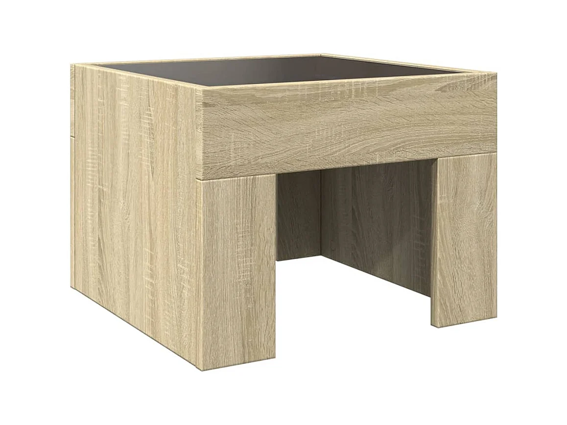 Table basse avec LED infini chêne sonoma 40x40x30 cm
