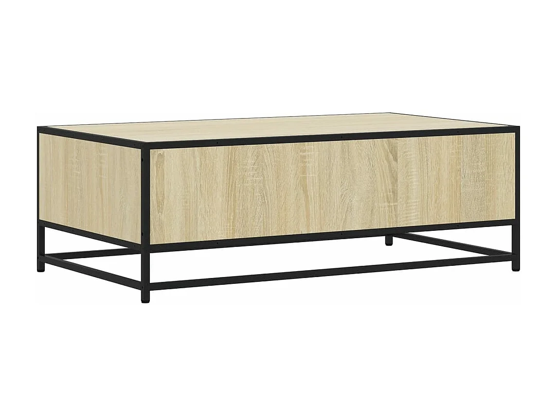 Table basse chêne sonoma 100x57x35cm bois d'ingénierie et métal