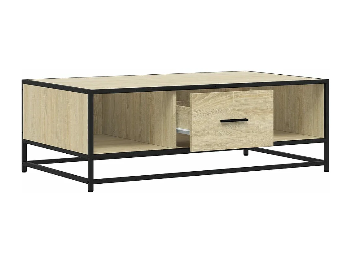 Table basse chêne sonoma 100x57x35cm bois d'ingénierie et métal