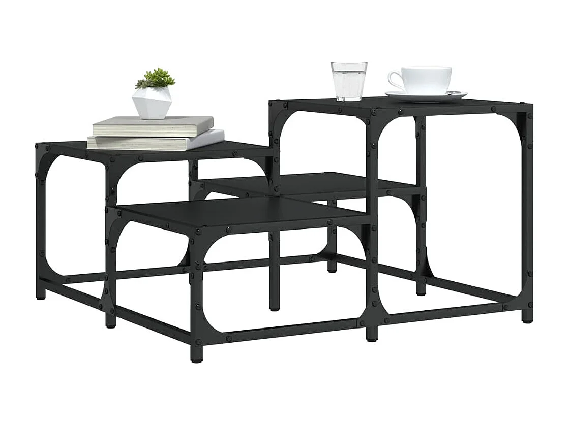 Table basse noir 68x68x40 cm bois d'ingénierie