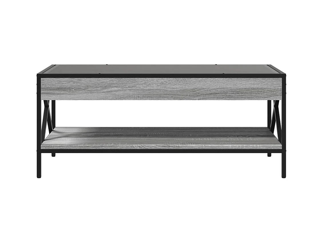 Table basse avec LED infini sonoma gris 90x50x38 cm