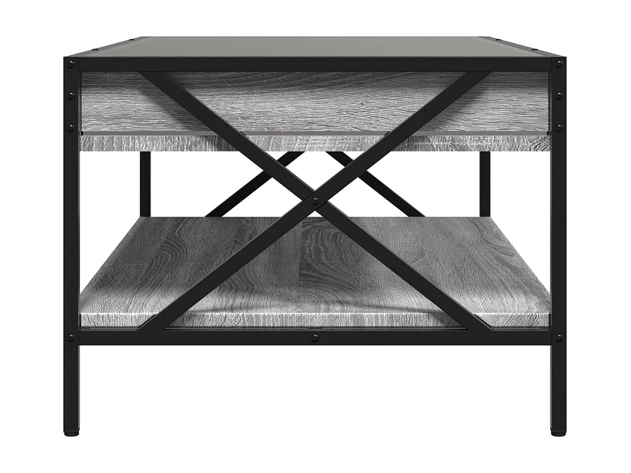 Mesa de centro luzes LED Infinity 90x50x38 cm cinzento sonoma