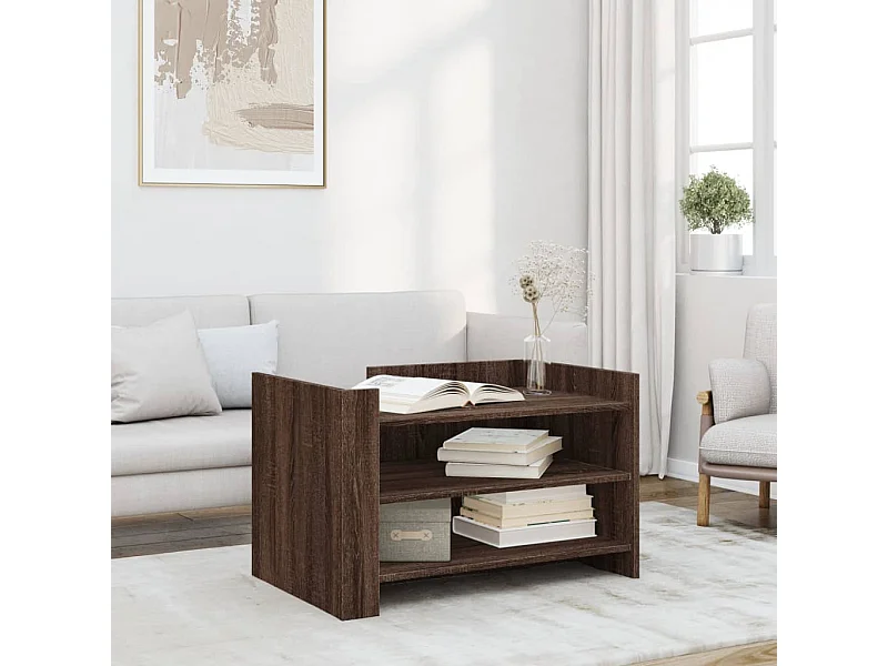Table basse chêne marron 80x50x50 cm Bois d'ingénierie