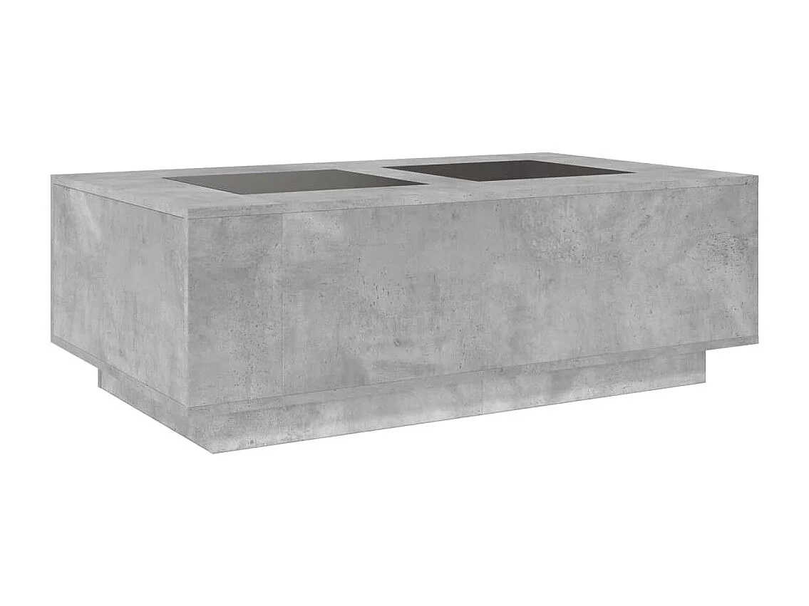 Table basse avec LED infini gris béton 116x69x40 cm