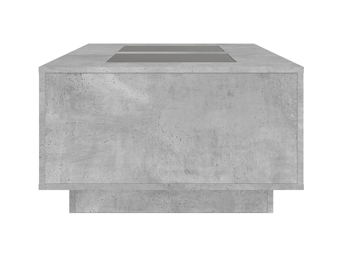 Table basse avec LED infini gris béton 116x69x40 cm