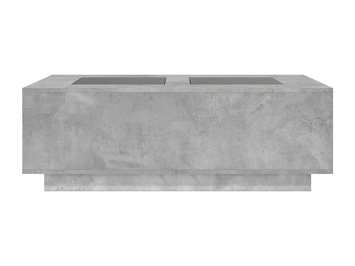 Table basse avec LED infini gris béton 116x69x40 cm