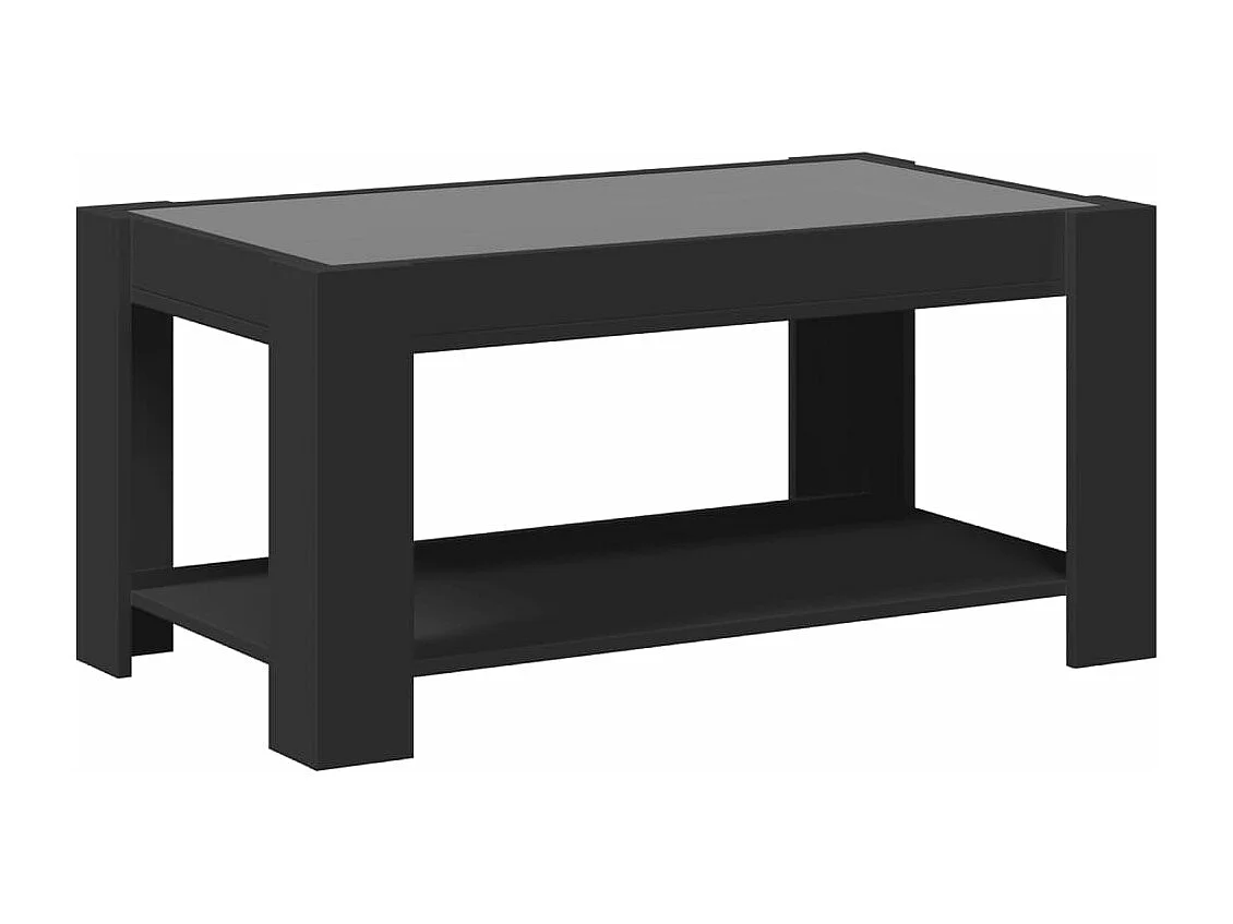 Table basse avec LED noir 93x53x45 cm bois d'ingénierie