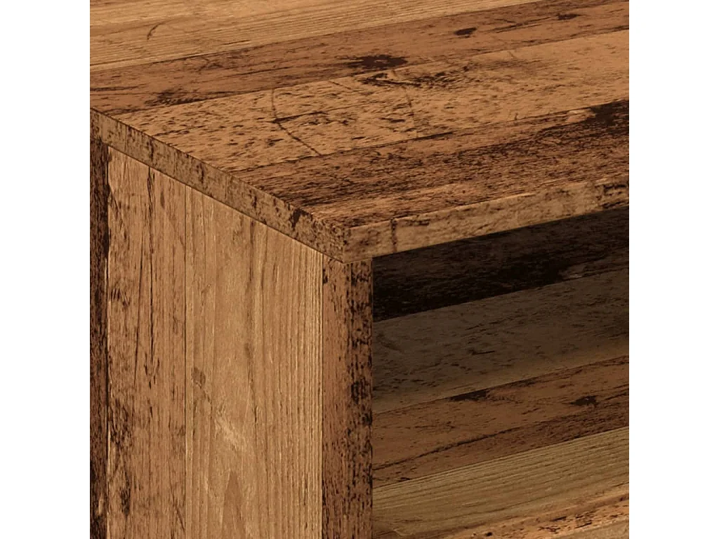 Tavolino da Salotto con Luci LED Legno Antico 50x49x40 cm