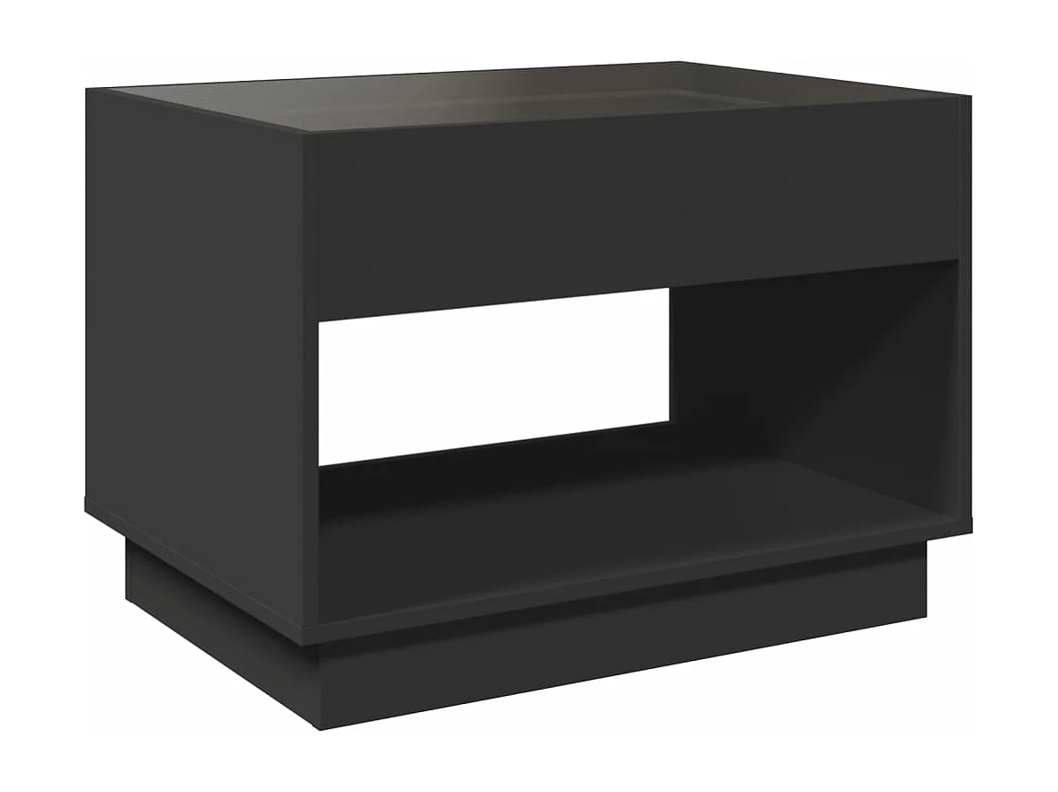 Table basse avec LED infini noir 70x50x50 cm