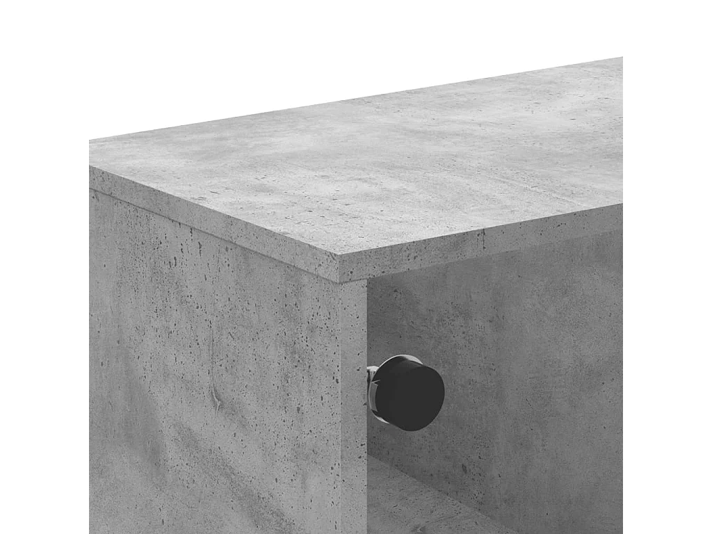 Salontafel met glazen deuren 68,5x50x50 cm betongrijs