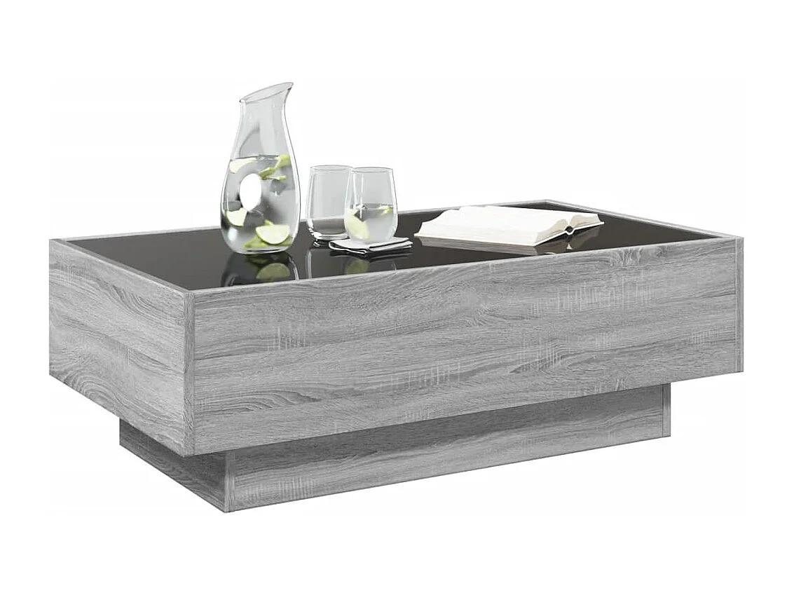 Table basse avec LED sonoma gris 90x50x30 cm bois d'ingénierie