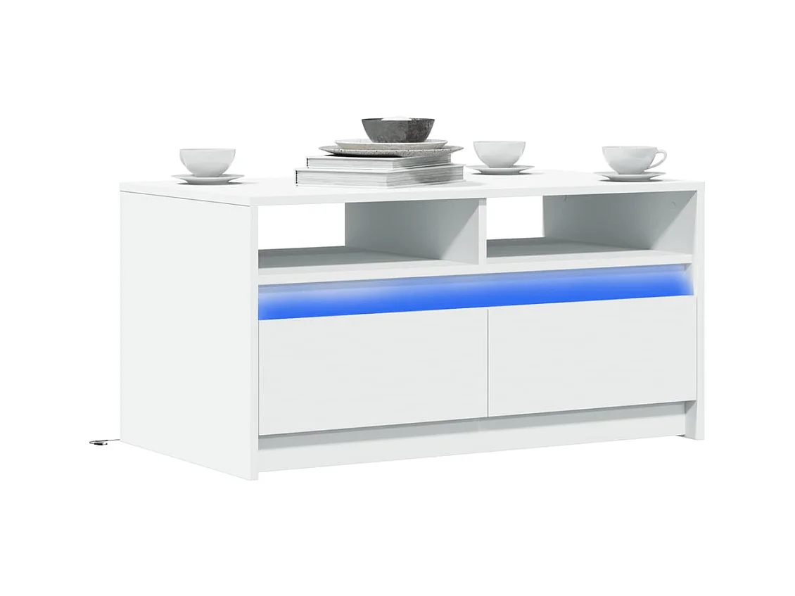 LED-Couchtisch Weiß Holzwerkstoff