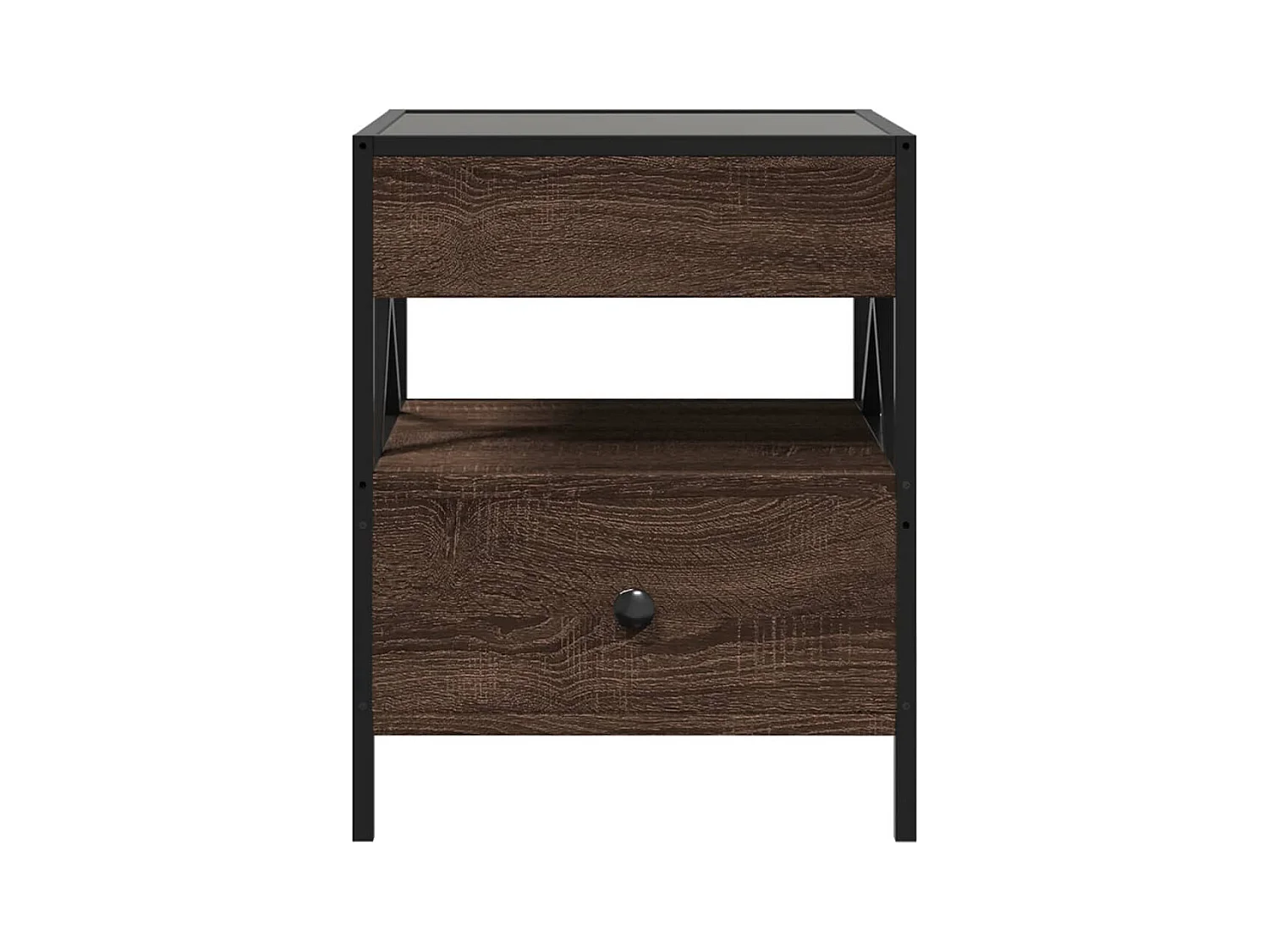 Couchtisch mit Infinity-LED Braun Eichen-Optik 40x40x51 cm