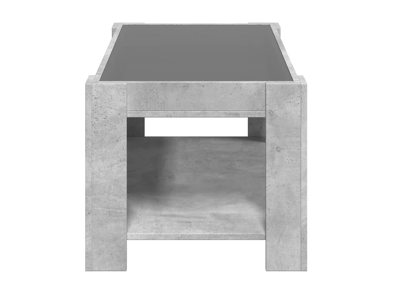 Table basse avec LED gris béton 93x53x45 cm bois d'ingénierie