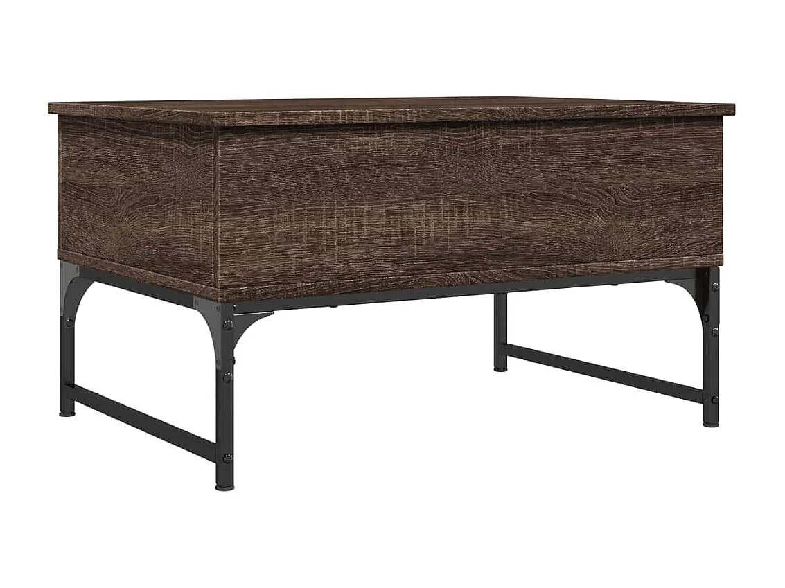 Tavolino Salotto Rovere Marrone 70x50x40cm Multistrato Metallo