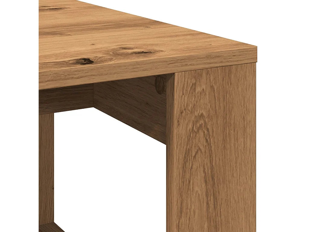 Table basse chêne artisanal 102x50x35 cm bois d'ingénierie