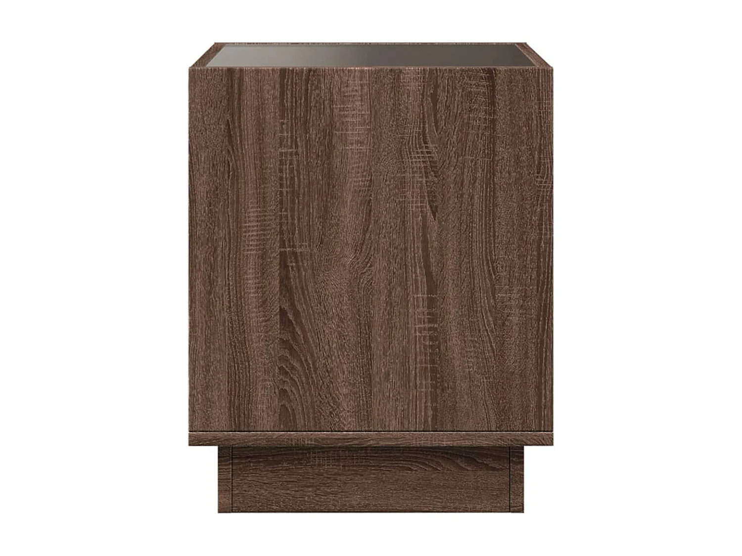 Table basse avec LED infini chêne marron 40x40x50 cm