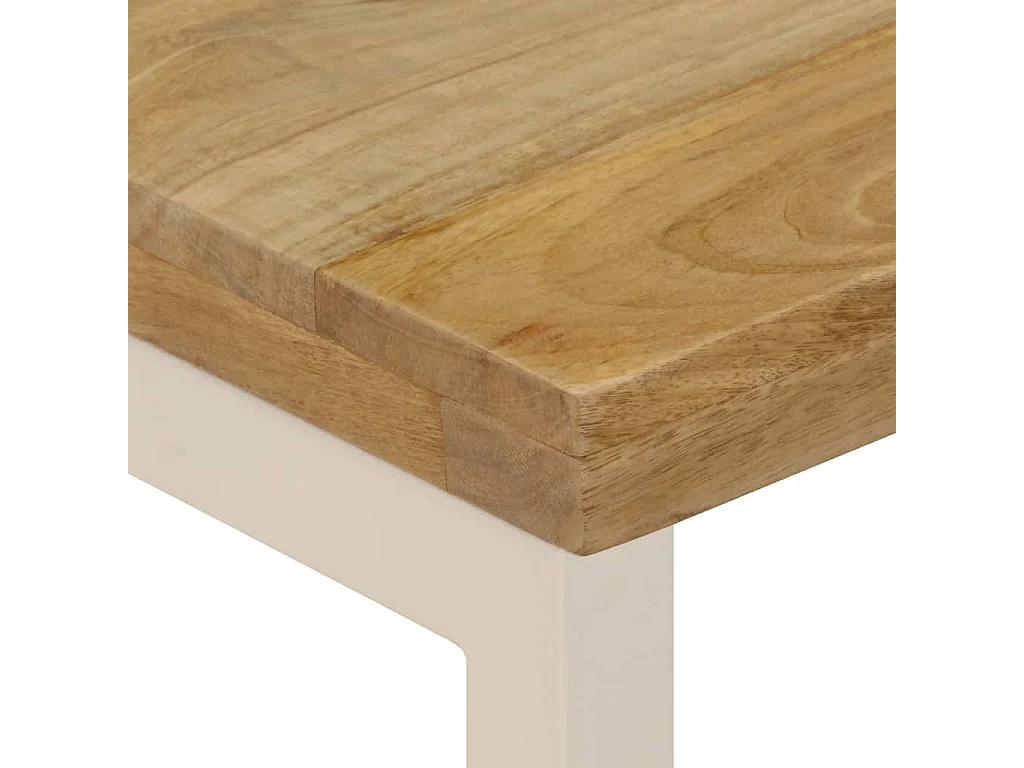 Tavolino da Salotto 100x50x35 cm Legno Massello Mango e Acciaio