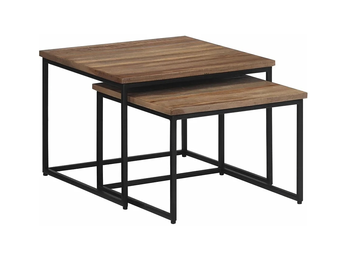Tables basses gigognes 2 pcs bois massif de teck